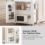 HOOBRO Kitchen Island with Power Outlet, Kitchen Storage Island with Large Worktop, Spice Rack and Drawer, Rolling Kitchen Cart on Wheels, for Kitchen and Dining Room, White and Natural WN88UZD01 HOOBRO