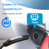 21ft EV Charger Extension Cord for Tesla, Compatible with Model - 3/Y/X/S, Max 240V 48A NACS Charger Cable Extension for Level 1&2 Tesla Home Charging and Outdoor GUWIEYG