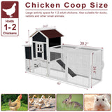 Ecolinear 80” Mobile Chicken Coop for 1-2 Chickens with Wheels,Outdoor Wooden Hen House with Nesting Box,Large Rabbit Hutch, Outside Poultry House,Wire Fence Run Cages,Weatherproof for Backyard,Black ECOLINEAR