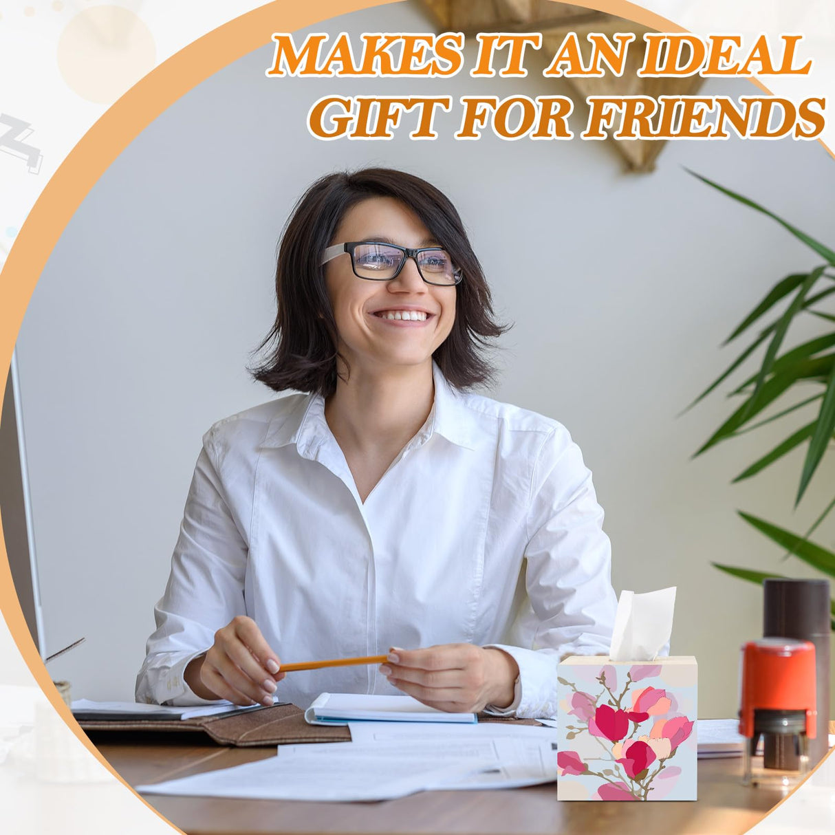 Weysat Unfinished Tissue Box Cover 5. 7 Inch Bamboo Wood Square Tissue Box Holder with Open Bottom with 2 Brushe 1 Paint Tray 12 Paint 2 Diamond Sticker for DIY Bathroom Bedroom Table Office Art Craft Weysat