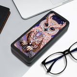 LazyFold Diamond Art Painting Eye Glasses Storage Box, DIY owl Diamond Art Painting Sunglass Case for Adults, Handmade Diamond Art Glasses Case Art Craft Travel Gift LazyFold