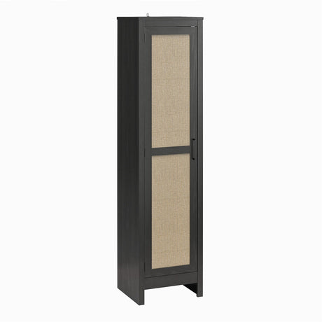 Ameriwood Home Wimberly Tall Cabinet, 1-Door, Black Oak Ameriwood Home