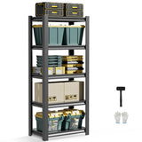JHYKHG 63" H Storage Shelves,5-Tier Heavy Duty Garage Shelving,Adjustable Shelving Unit,Metal Shelf,Boltless Assembly Rack for Warehouse,Shed,2,500 lb Load,16 x 24 x 63 Inches,Black JHYKFG