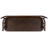 SAFAVIEH Home Collection Addison Farmhouse Dark Walnut Solid Wood Windsor Spindle Loveseat Bench Safavieh