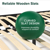 ZINUS Jade Faux Leather Upholstered Platform Bed Frame, Mattress Foundation with Wood Slat Support, No Box Spring Needed, Easy Assembly, Queen Zinus