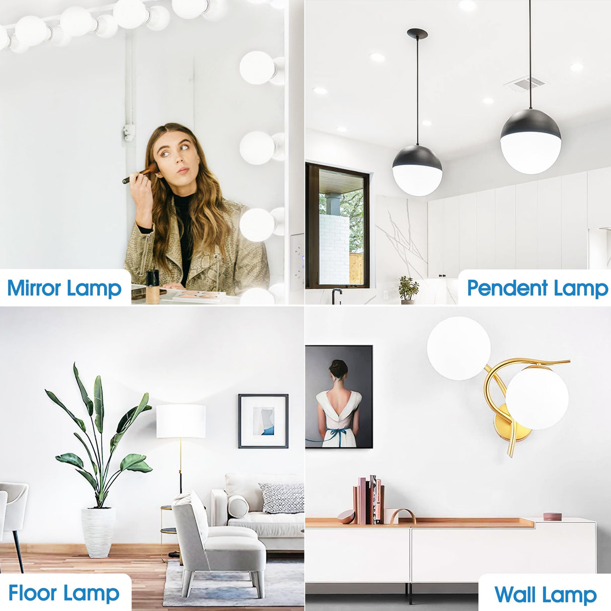 Vanity Light Bulbs, 6W LED Globe Light Bulbs (60W Equivalent), Daylight 5000K Round Light Bulbs for Vanity Makeup Mirror, G25 Bathroom Light Bulbs, 85-265V CRI85+, Non-dimmable, E26 Base 500LM, 4 Pack EvaStary