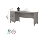 Bush Furniture Somerset 72W Office Desk with Drawers in Platinum Gray Bush Business Furniture
