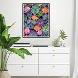 Succulents Squares Drill Diamond Painting-Succulent Squares Diamond Art,DIY Gem Art for Adults Succulent Plant Square Diamond Painting and Crafts for Gifts and Home Wall Decor 12x16inch Ausanrl