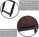 Sofia + Sam Multi Tasking Lap Desk with Venting for Computer Heat | Adjustable Legs and Pullout Drawer | Fits Laptops Up to 15" | Walnut | Laptop Bed Tray | Folding TV Tray Table Sofia + Sam