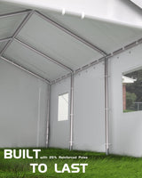 Hipicute 10' x 20'x 10' Portable Garage, Heavy Duty Carport with 180G Side Walls, Front and Rear Doors, Car Shelter for Trucks, Boats, and SUVs - White Hipicute