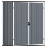 Patiowell 5 x 3 FT Outdoor Storage Cabinet Plastic Shed Patio Storage Shed with Stable Roof and Lockable Doors Waterproof Resin Shed for Pool Storage, Tools and Patio Furnitrue Accessories, Dark Gray Patiowell