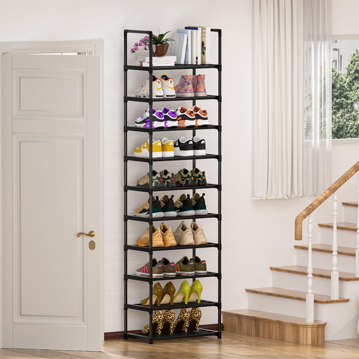 OYREL Shoe Rack, Sturdy Metal Shoe Rack Organizer,Narrow Shoe Rack,Shoe Racks for Closets,Shoes Rack,Shoe Stand,Shoe Shelf OYREL