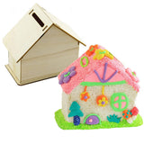 alfyng 6 Pcs DIY Wooden Piggy Bank, Unfinished DIY House Coin Bank, Paint and Decorate Assembly House Craft Kits, Fun Unfinished Art Craft Creative Gifts (4.1"x4.1"x2.2") alfyng