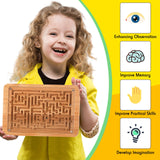 Syhood 2 Pack Wooden Labyrinth Game Marble Maze with Steel Marble, Brain Puzzle Logic Toy Rectangular Challenging Labyrinth Board Game for Education and Fun Adults, Teenagers, Boys and Girls Syhood