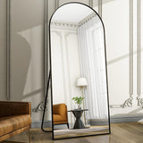 Easly Oversized Full-Body Mirror, 76" x 34" Arched Full-Length Mirror, Black Metal Frame, Floor Mirror for Bedroom, Living/Dressing Room, Gym - Stand/Wall Mounted/Leaning Mirror Easly