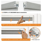 Persilux No Drill No Tools 100% Blackout Roller Shades for Windows,Natural Linen Fabric Cordless Roller Blinds,Custom Blinds for Home,Bedroom,Living Room,Grey-Blackout,Custom Size Persilux