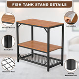 ZSLTLDU 20 Gallon Aquarium Stand, 20 Gallon Fish Tank Stand, 29.5" L x 15.7" W x 30.7" H Metal Frame Reptile Tank Stand, Fish Tank Table Stand for Accessories Storage ZSLTLDU