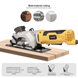 Inequalit 4Amp Mini Circular Saw, 3500RPM Corded Compact Saw with 4-1/2" 24T TCT Blades, Laser Guide, Rip Guide, Vacuum Adapter and Blade Wrench, Max Cutting Depth 1-11/16"(90°), 1-1/8"(45°） Inequalit