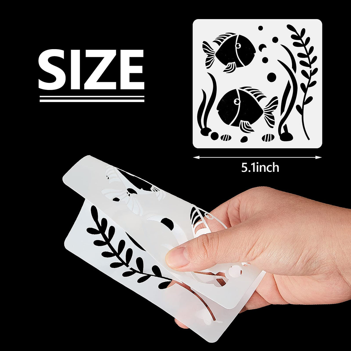 30 Pieces Sea Ocean Creatures Stencils 5 x 5 Inch Ocean Templates for Painting Sea Animal DIY Pattern Templates Mermaid Stencils on Wood for Scrapbooking Drawing Tracing Furniture Wall Crafts Tenare