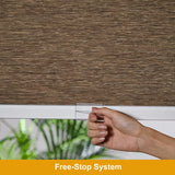 Persilux Roller Shades Light Filtering Cordless Free-Stop Roller Blinds for Windows (Brown 31" W x 72" H) Natural Woven UV Protection Privacy Window Shades for Home, Living Room, Office, Doors, Patio Persilux
