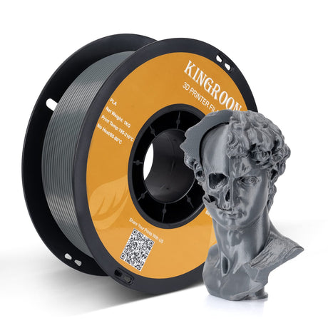 Kingroon PLA 3D Printer Filament, Dimensional Accuracy +/- 0.02 mm, 1 kg Spool(2.2lbs), 1.75 mm，Grey POJECITY