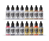 Vallejo Metallic Set Model Air Paint, 17ml, Multicolor, (Pack of 16) Vallejo