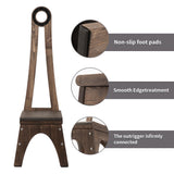 Heavy Duty Wooden Step Stool with Handle, Besuerte Vintage Step Stool with 32.75" Tall Handle for Bathroom, Kitchen, No Need to Bend Your Back to Pick Up Single Step Stool (Walnut) Besuerte