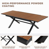 Grand patio 11-Piece Outdoor Dining Set for 10, Patio Dining Furniture Set for 10 Swivel Rope Wicker Chairs & 1 Extendable Rectangular Dining Table, Brown Grand patio