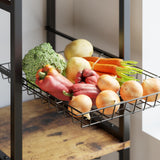 IRONCK Bakers Rack with 2 Storage Cabinets and Power Outlet, 45.3 Inch Industrial Coffee Bar Cabinet Shelves, Kitchen Microwave Stand with Storage, Vintage Brown IRONCK