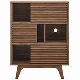 Modway Render Three-Tier Display Storage Cabinet Stand, Walnut Modway