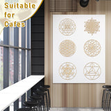 Taiyin 6 Pcs 12 Inch Sacred Geometry Wood Wall Art Set Zen Metatron Cube Home Decor Sri Yantra Merkaba Torus Flower of Life Hanging Sculpture Wooden Crystal Grid Pagan 7 Chakra Wall Decor(Burlywood) Taiyin