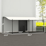 Outsunny 10' x 20' Outdoor Pergola Canopy, Wall-Mounted Metal Patio Canopy with Weather-Resistant Fabric and Drainage Holes for Backyard Garden Porch Beach, Cream White Outsunny