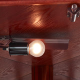 HomJoones Lighted Corner Display Curio Cabinet, 70" Tall Wooden Curved Shelving Unit with Tempered Glass Door, Bar and Liquor Storage Area with 6 Shelves (Cherry) HomJoones