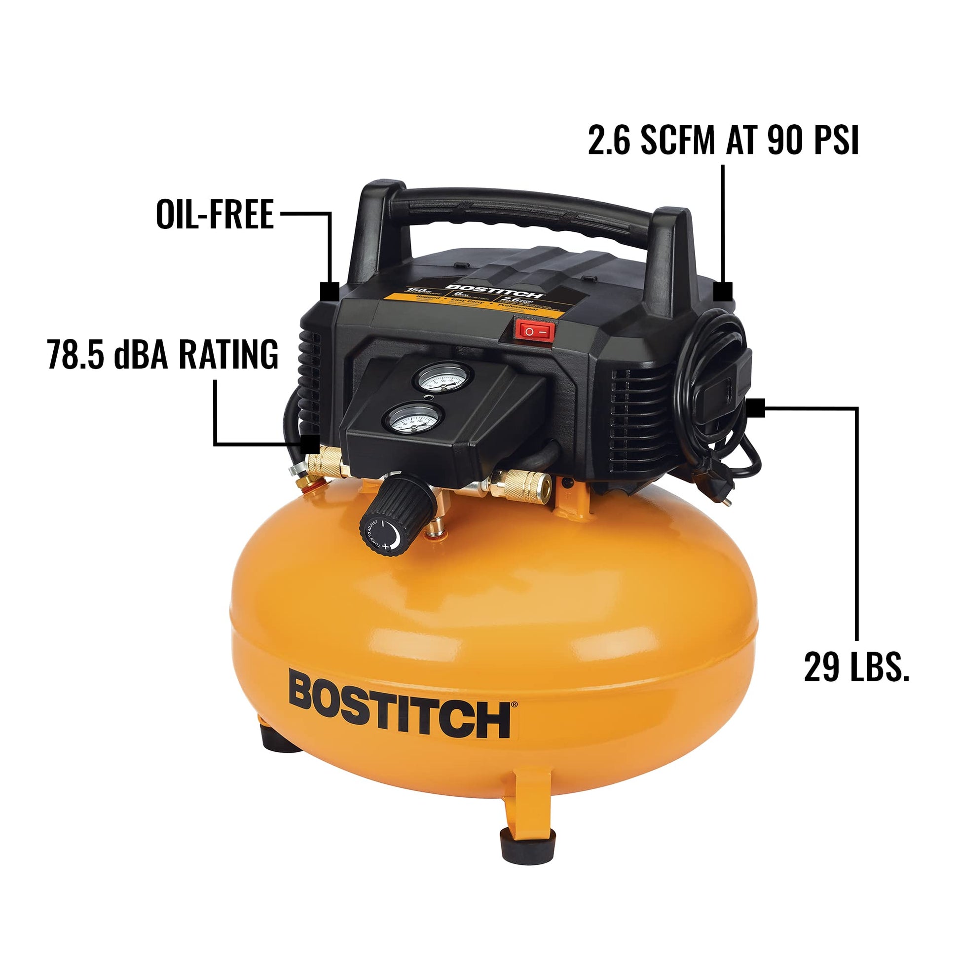 BOSTITCH Pneumatic Pin Nailer Compressor and Hose Combo Kit, 23 Gallon (BTFP1KITPN) - WoodArtSupply