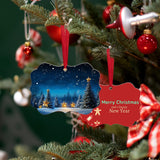 25 pcs Metal Christmas Ornaments,DIY Handmade Crafts Double Sided Sublimation Ornaments,3.9″ × 2.7″ Sublimation Christmas Ornament Blanks for Christmas Tree Decor Blank Ornaments LIZOIDZSM