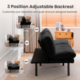 Miscoos Velvet Convertible Futon Sofa Bed, 71" Cozy Loveseat Sleeper, Comfy 7" Thick Cushion Lounge Sofa Compact 2-Seater Futon Couch for Small Space Living Room Bedroom Dorm Miscoos
