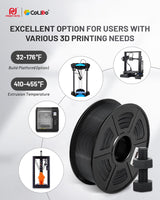 COLIDO ABS Filament 1.75mm,High Abrasion and Heat Resistance,no Clogging,Neat Winding,3D Printer Filament 1kg Spool (2.2lbs),Dimensional Accuracy +/- 0.02mm, Suitable for Most 3D Printers.(1-Black CoLiDo