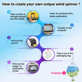 Sublimation Wind Spinner Blanks 8 Inch 4 Pack Wind Spinners Sublimation Blanks with Crystal Pendant Aluminum Metal Wind Spinners for Yard Garden Indoor Outdoor Window Porch Decoration（Waterdrop CHONOVO