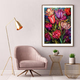 Tulips Diamond Art Painting Kits for Adults - Stained Glass Flower Round Full Drill Diamond Dots Paintings for Beginners, 5D Paint with Diamonds Pictures Gem Art Painting Kits DIY Crafts Project HOIYLDS