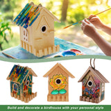 DIY Wooden Bird Houses for Outside with Paint Woodworking Craft for Kids and Adults Hanging Birdhouse for Garden Yard Decor Gifts URMYONLY