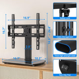 Rfiver Universal Swivel TV Stand for 27-50 55 60 Inch TVs, Height Adjustable Table Top TV Stand Mount Hold up to 88 lbs, Pedestal TV Stand with Tempered Glass Base, Replacement TV Stand Base Rfiver