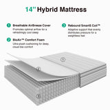 Novilla Full Size Mattress, 14 Inch Full Mattresses in a Box with Smarts™ Pocket Coil for Pressure Relief, Medium Plush Foam and Spring Hybrid Colchones with CertiPUR-US Certified Novilla