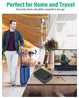 BAGKOOL Fireproof Security Box with 3-Digit Combination Lock, Portable Safe for Guns, Money, Documents - 39IN Patented Security Cable Included - Ideal for Valuables and Firearms, Size 9.4x6.5x2 IN BAGKOOL