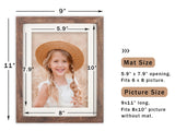 ORIVAN 8x10 Picture Frame Wood Display Picture 6x8 with Mat or 8x10 without Mat Distressed Brown Photo Frame for Wall and Tabletop Decoration ORIVAN