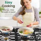 Chef Power Ceramic Cookware Set Non Toxic with Detachable Handles, Healthy Nonstick Pans and Pots Set 19 Pcs, Induction Dishwasher Oven Safe Kitchen Set, PFAS PFOA & PTFE Free, Cream White Chef Power