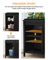 Aquarium Stand for 40-75 Gallon Fish Tank: Tank Stand Table with Power Outlet for Aquarium kit - Metal Fish Stand Cabinet with Storage for 40-75 Gallon Reptile Turtle Terrarium (Black, 40-50 Gallon) FILKO