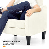 VINGLI Loveseat Mid-Century Modern Loveseat Sofa Couch 53" Wide 2 Seater Sofa Couch Love Seat with Scooped Armrest for Small Spaces, Living Room, Dorm, Bedroom, Apartment (Creamy White) VINGLI