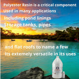 Polymer World- Polyester Laminating Resin 4 Gallon Kit with MEKP for Boats, Cars, Surfboard, RV, Pools,Canoes, Jetskis, Watercrafts. Polymer World