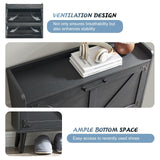 Barnyatoh Shoe Storage Cabinet with 2 Flip Drawers, Farmhouse Hidden Shoe Organizer, Narrow Slim Shoe Rack Cabinet for Entryway Hallway,Black Barnyatoh