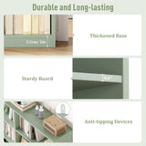 FACBOTALL Bookshelf and Bookcase, 6-Tier Double Wide Bookshelves, Freestanding Display Storage Shelves, Tall Bookcases for Home Decor Bedroom, Living Room, Home Office, Green FACBOTALL